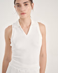 Allure Polo Top - Cloud White