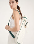Allure Padel Racket Bag - Off White + Green Piping