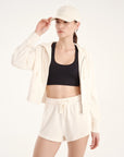 Timeless Full Zipper Sweatshirt - Butter White