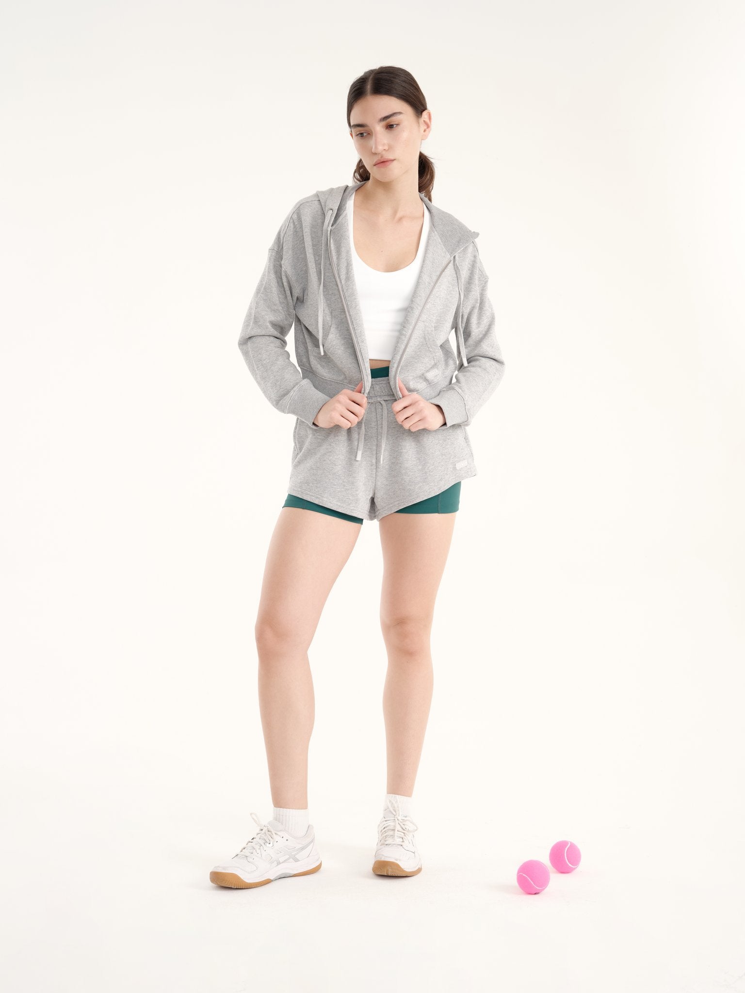 Timeless Full Zipper Sweatshirt, Grey Melange