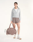 Allure Bag - Grey Brown + Off White Piping