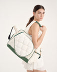Allure Bag - Off White + Green Piping