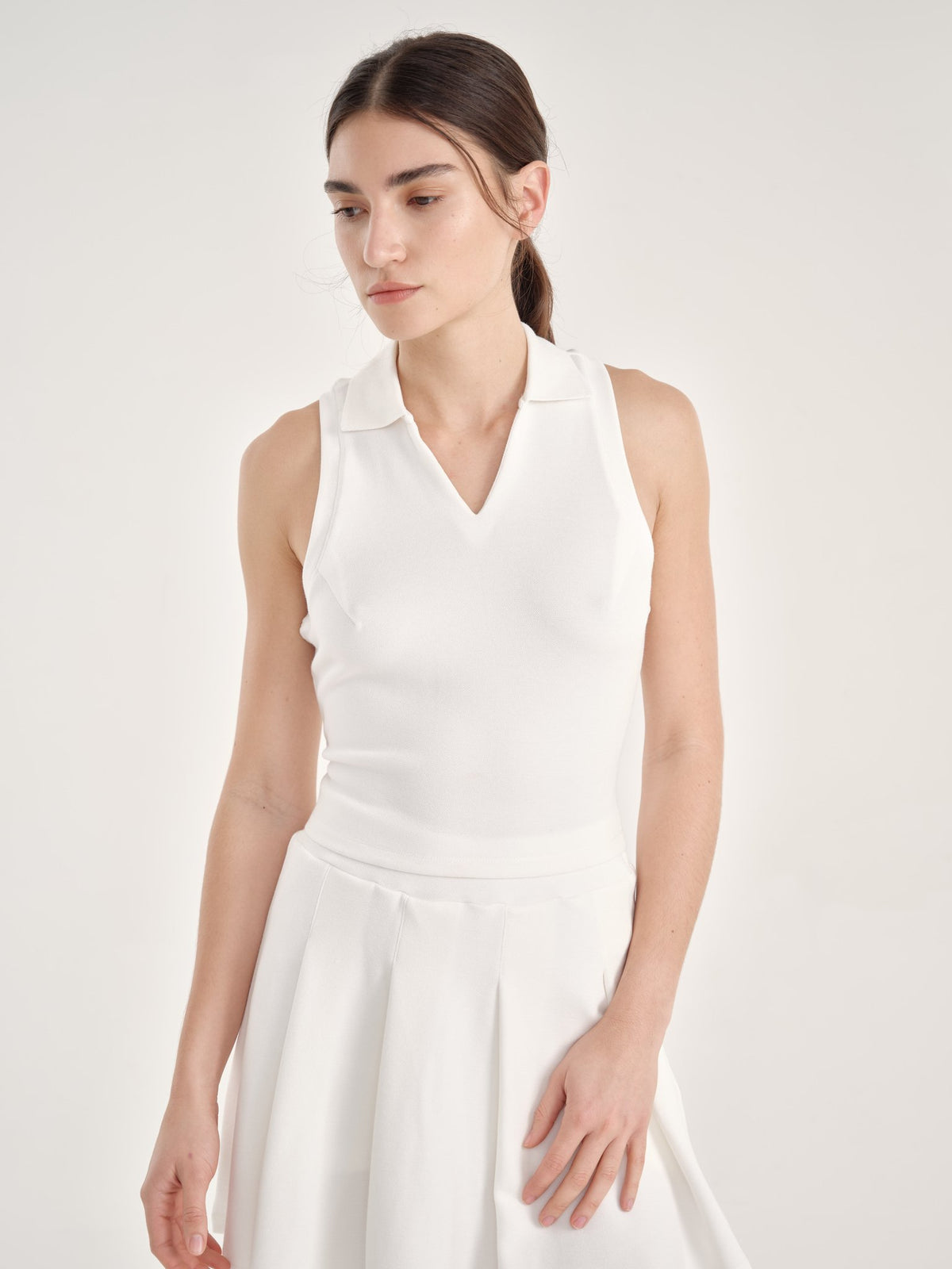 Allure Polo Top - Cloud White