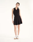 Allure Polo Top - Jet Black + White