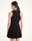 Allure Polo Top - Jet Black + White