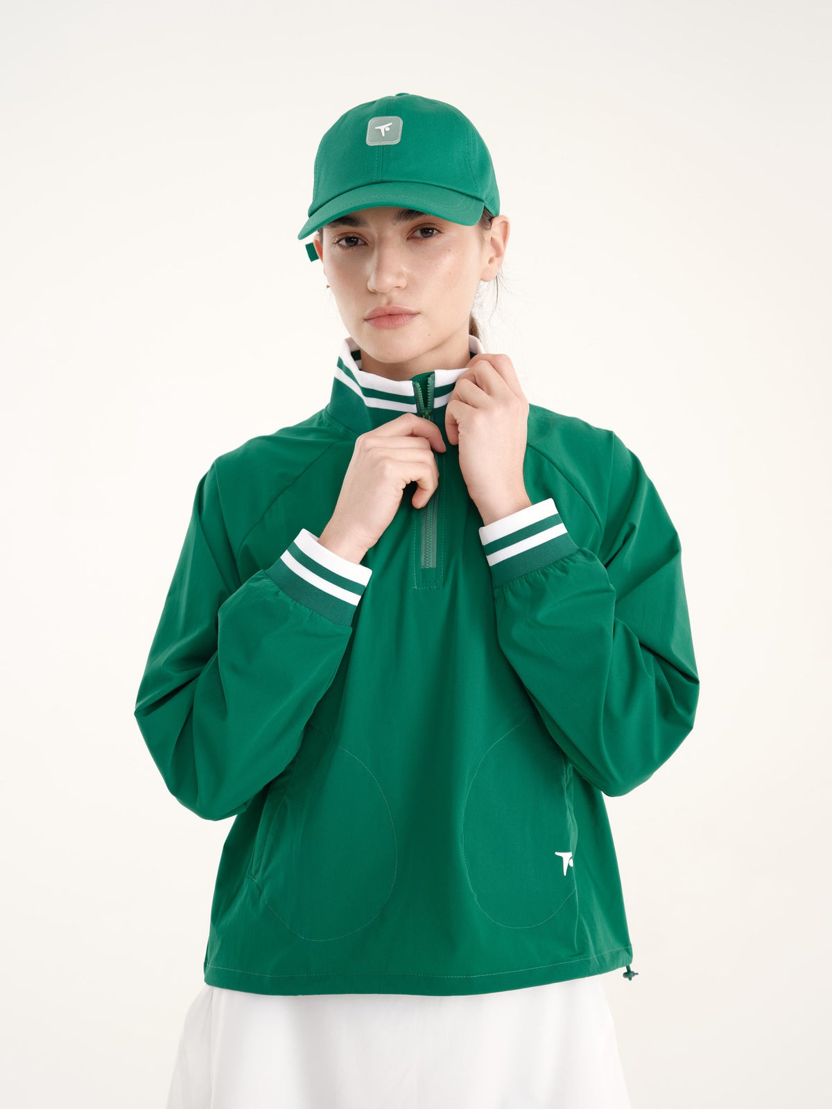 Line Hoodie - Green &amp; White