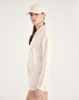 Timeless Full Zipper Sweatshirt - Butter White