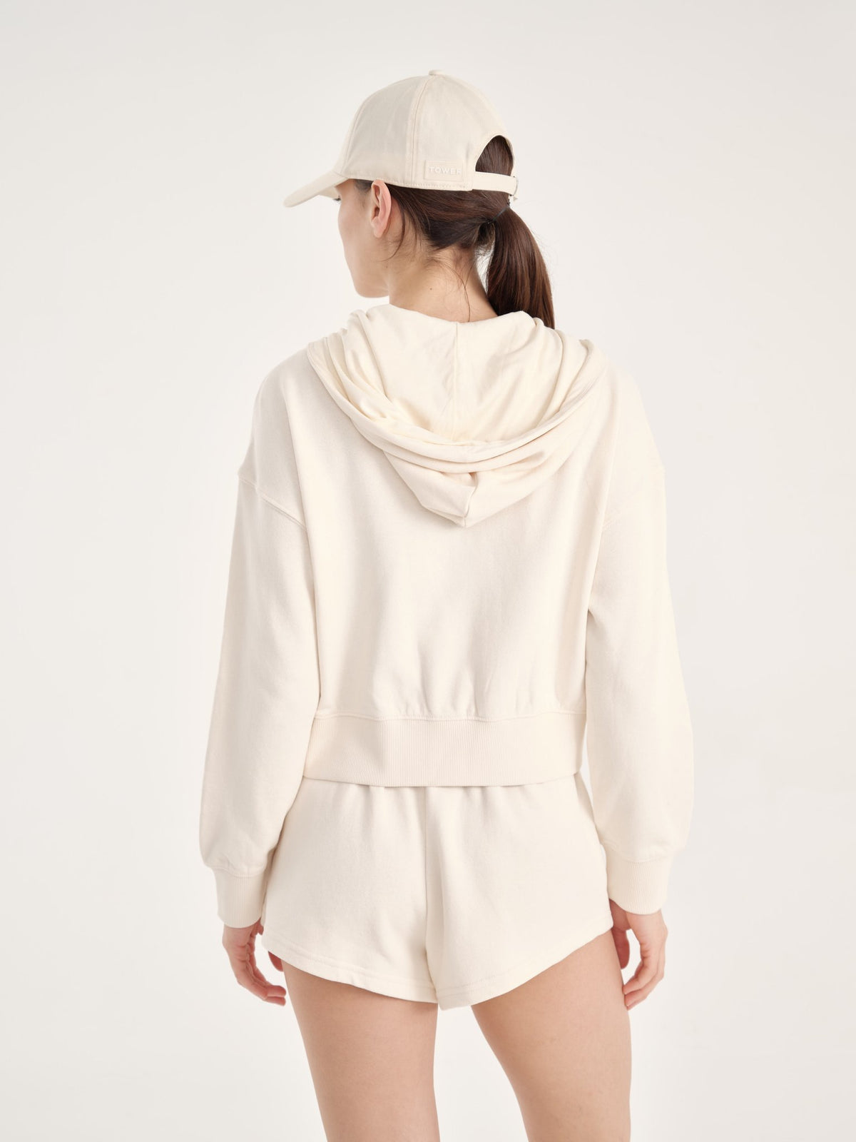 Timeless Full Zipper Sweatshirt - Butter White