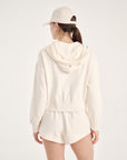 Timeless Full Zipper Sweatshirt - Butter White