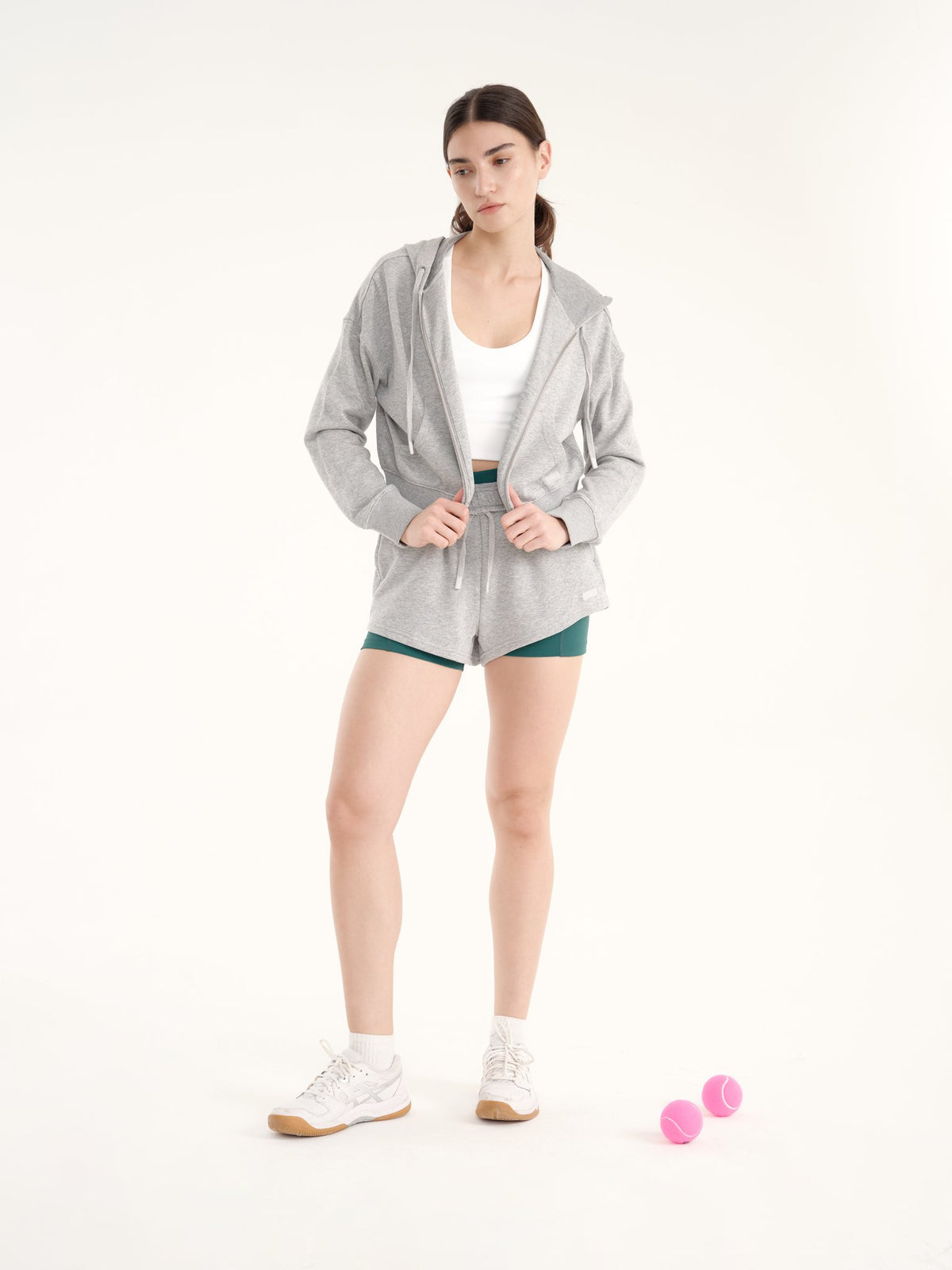 Timeless Full Zipper Sweatshirt - Grey Melange
